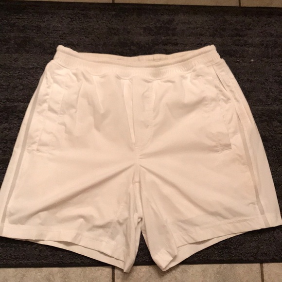 mens white lululemon shorts